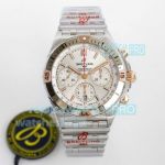 GF Factory Replica Breitling Chronomat Silver Chronograph Dial Bullet Band Watch 42MM